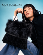 Black Fur Premium HandBag