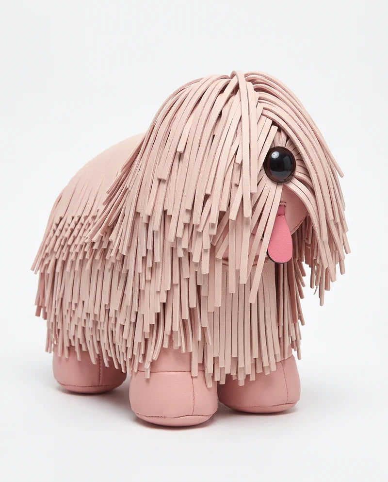 Pink  fringe Pup Bag