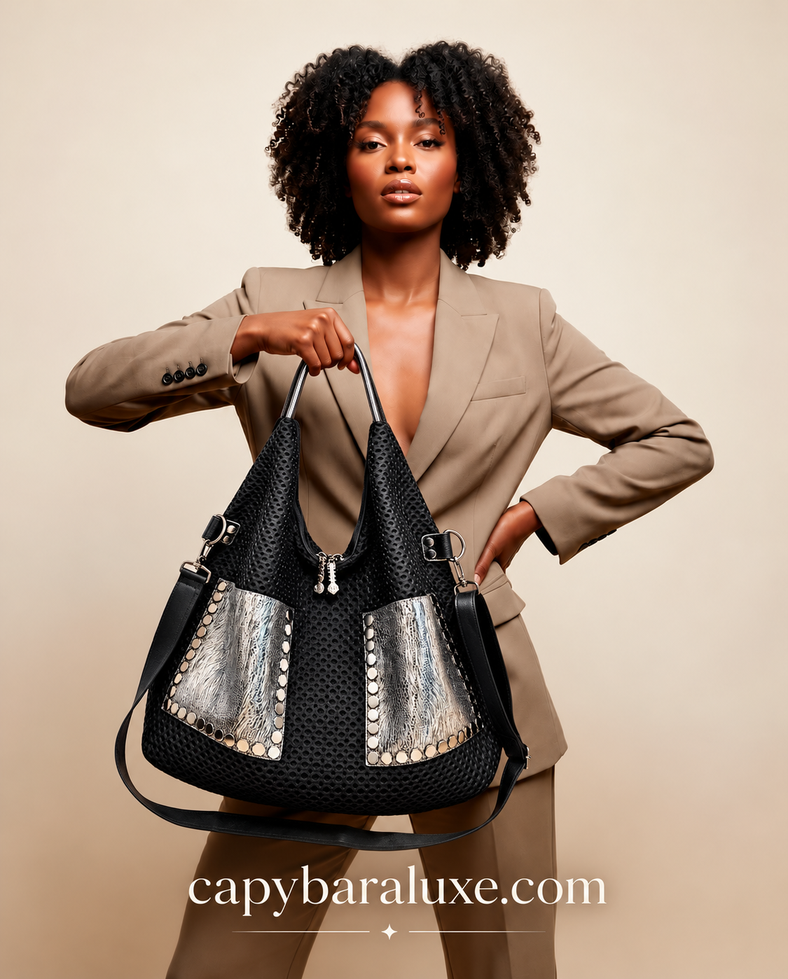 Silver Sparkle Luxe Tote Bag