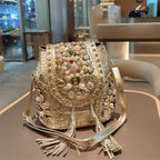 Golden Pearl Handcrafted Statement Clutch