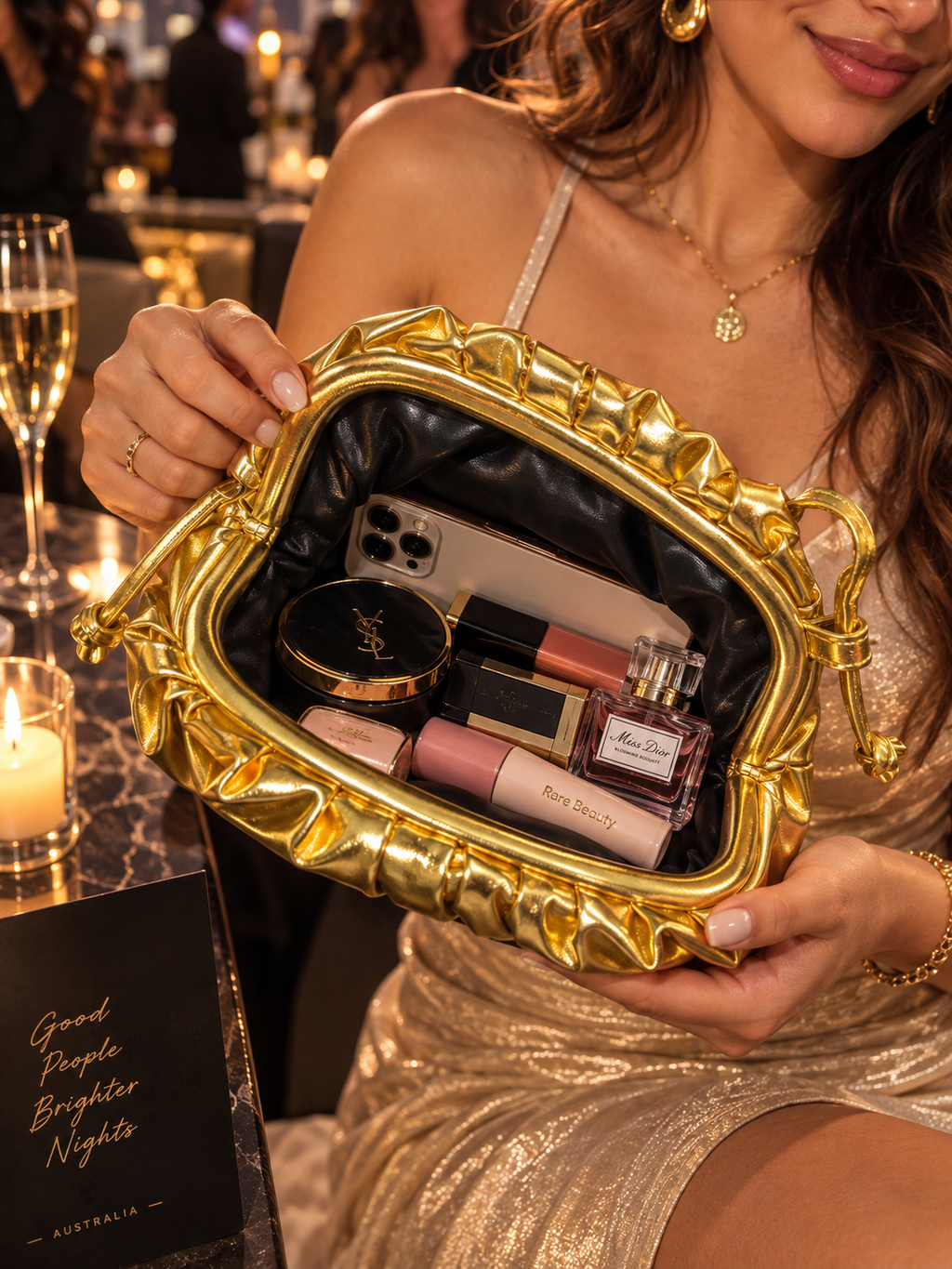 Golden Party Clutch Bag
