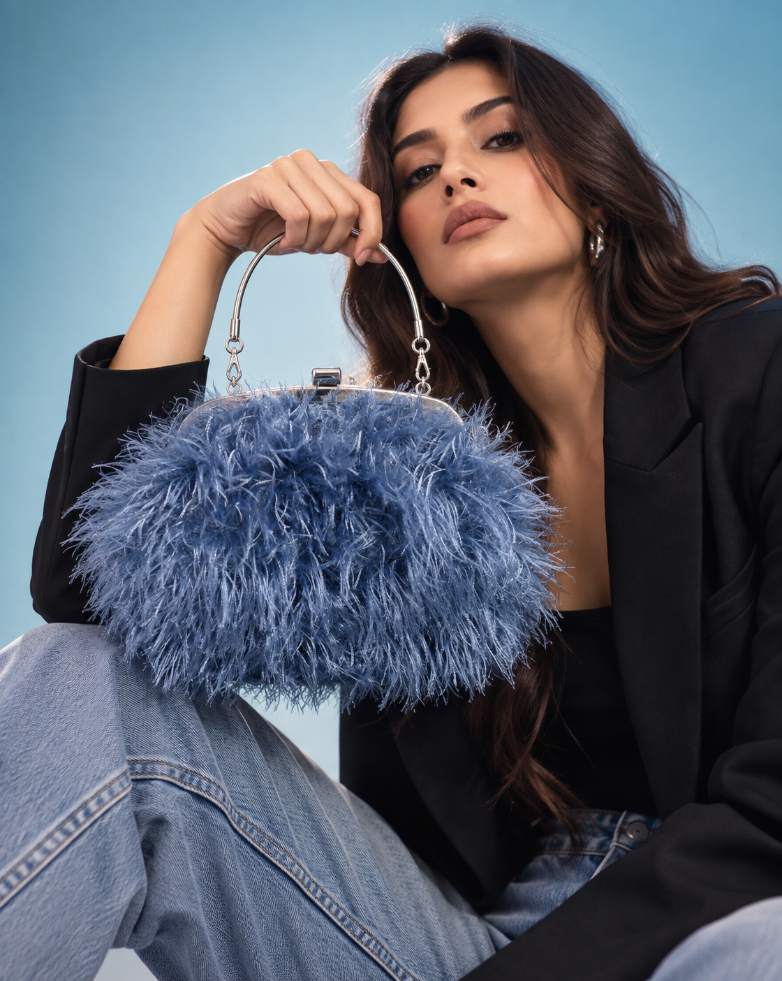 blue fur clutch bag bt capybaaluxe.com